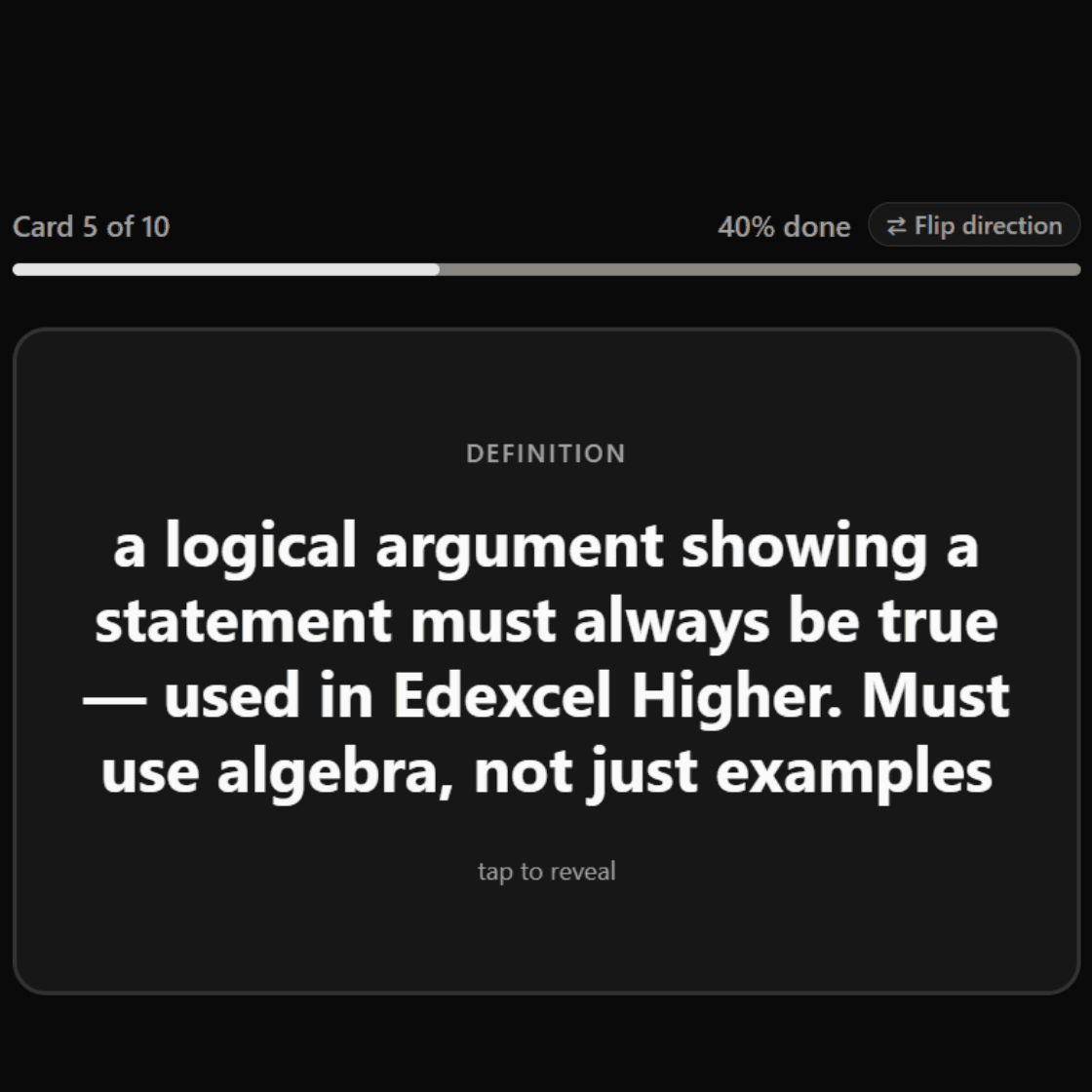 Flashcard question